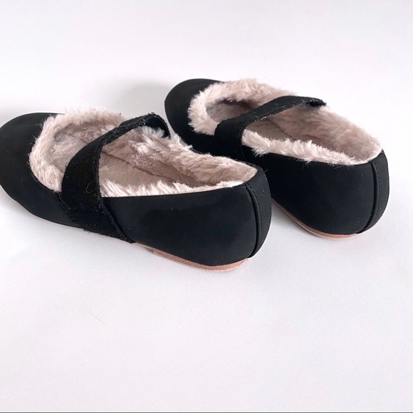 Zara Baby Girl Fur Lined Ballerina Slippers Black - Picture 8 of 8
